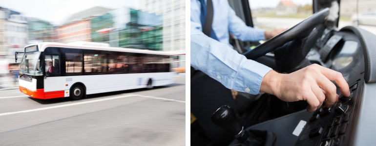 Bus fahren und Bus Screening